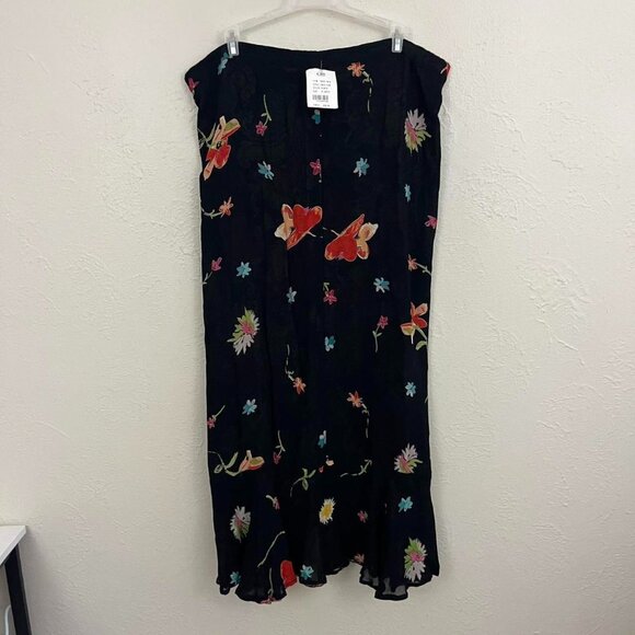 Black and multi-coloured floral paisley reversible maxi skirt - Picture 3 of 8